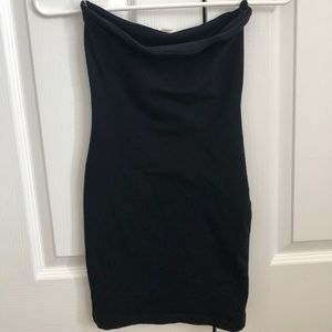 Black strapless dress